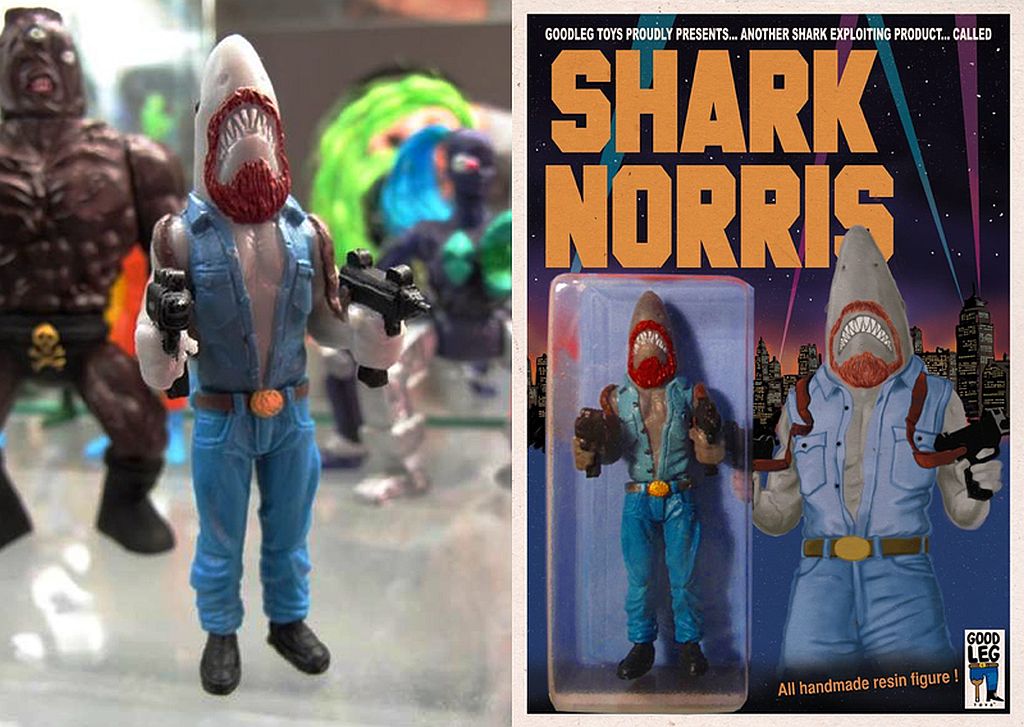 memes - good leg toys - Goodleg Toys Proudly Presents... Another Shark Exploiting Product... Called Shark Norris Sum Good Leg All handmade resin figure !