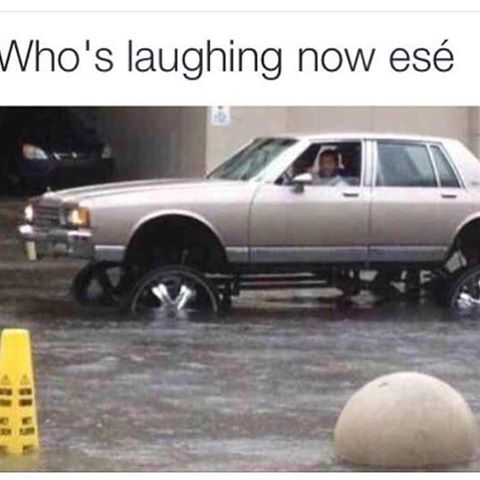 memes - donk car in flood - Who's laughing now es