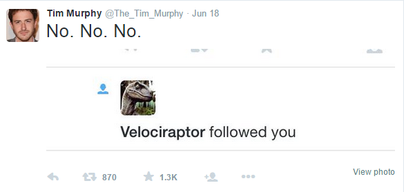 random tumblr posts - Tim Murphy Jun 18 No. No. No. Velociraptor ed you 6 7 870 . View photo