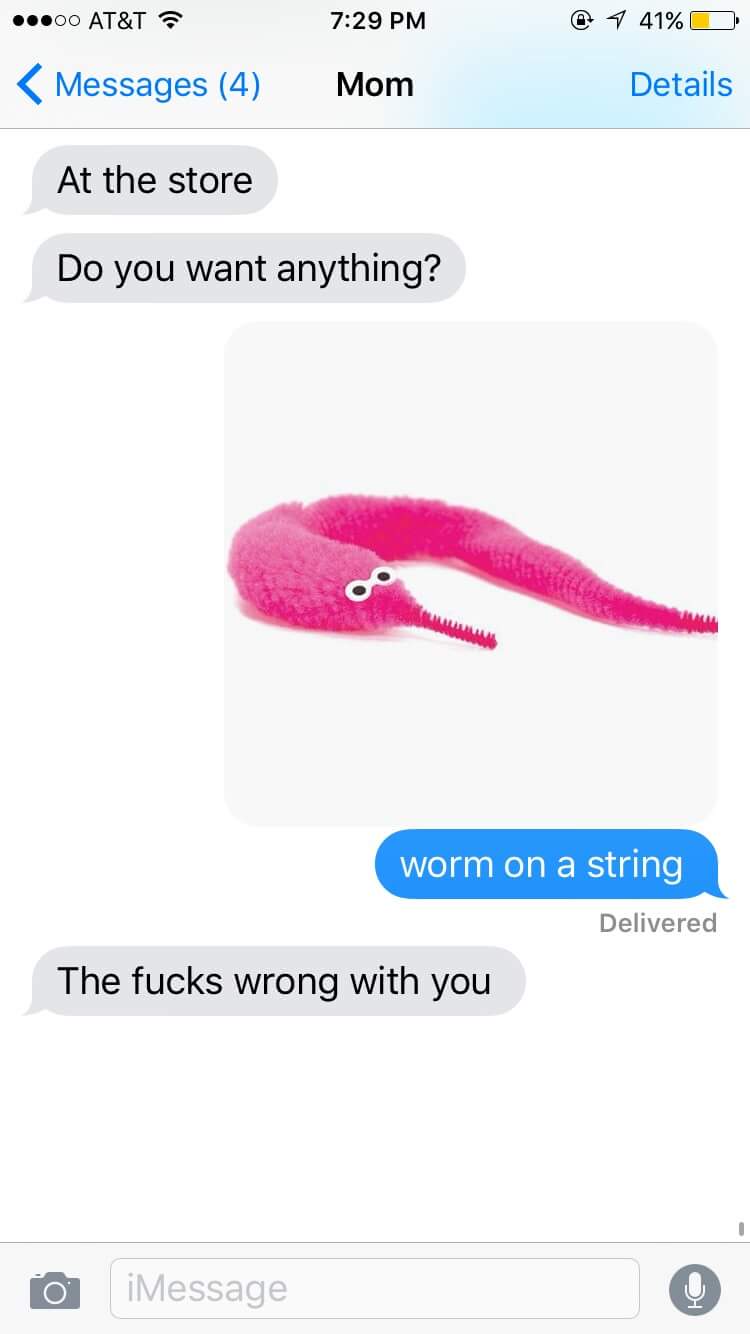 twisty worms meme - @ 7 41%O ..00 At&T