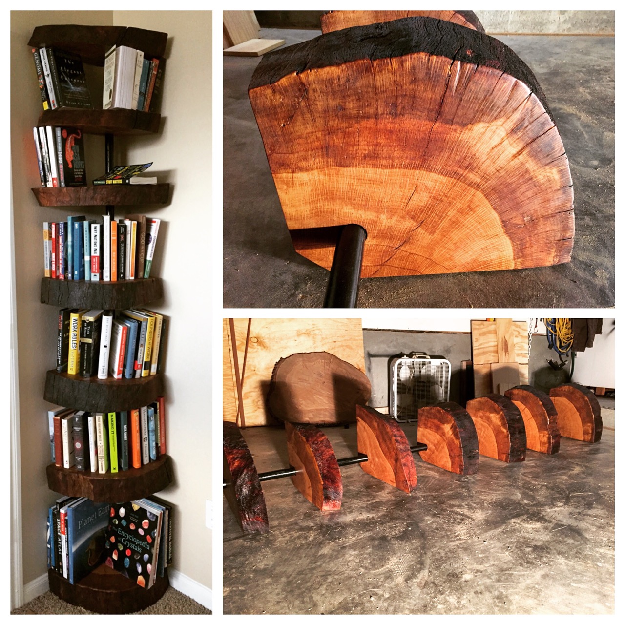 tree stump bookshelf