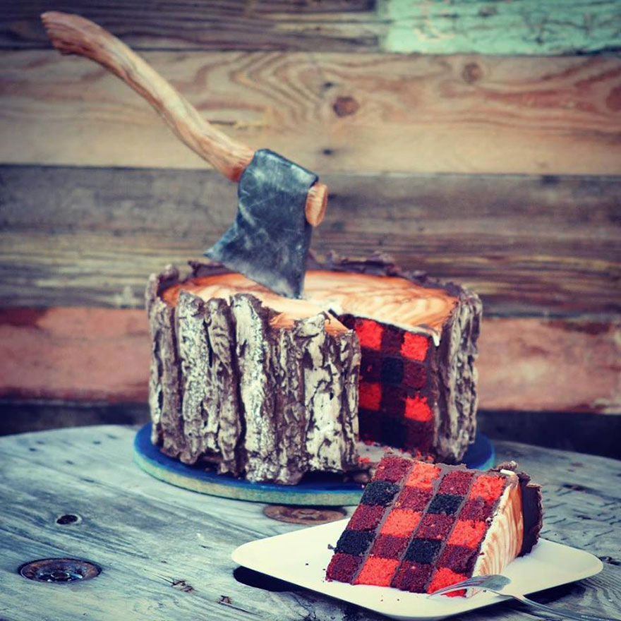 plaid lumberjack cake