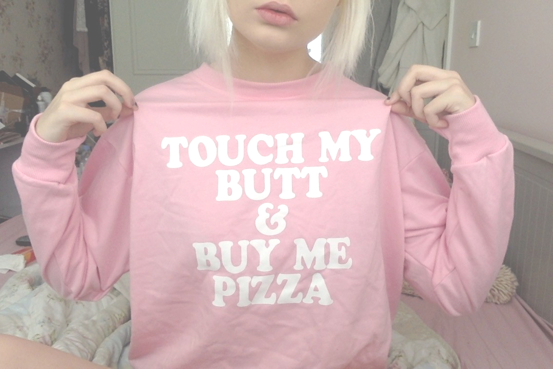 t shirt - Touch My Butt Buy Me Pizza
