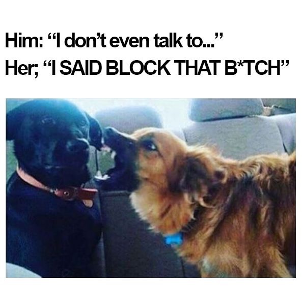 don t talk to her meme - Him "I don't even talk to..." Her; I Said Block That BTch