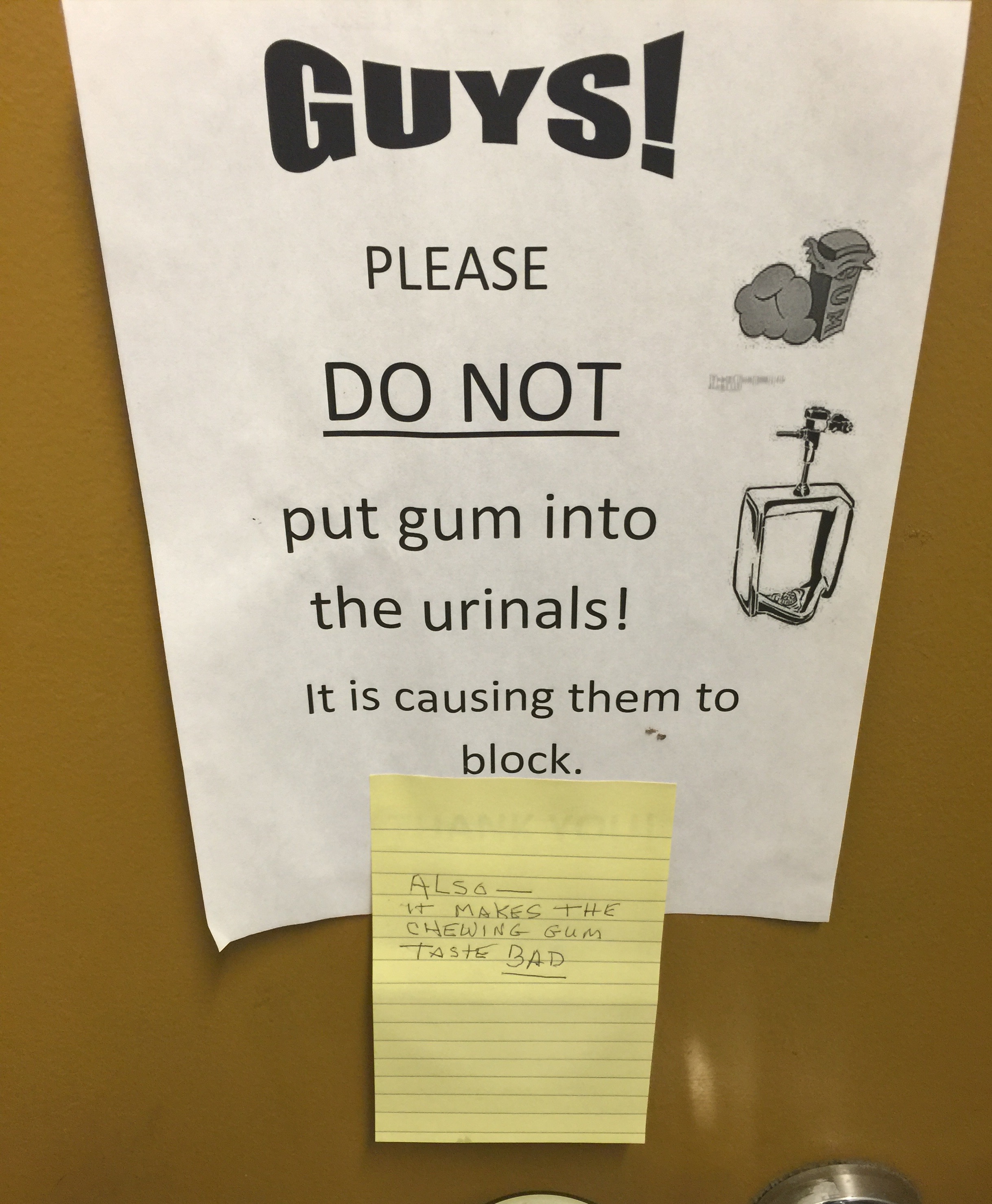 cool clases de guitarra - Guys! Please Do Not put gum into the urinals! It is causing them to block. Als Ke The Lewer