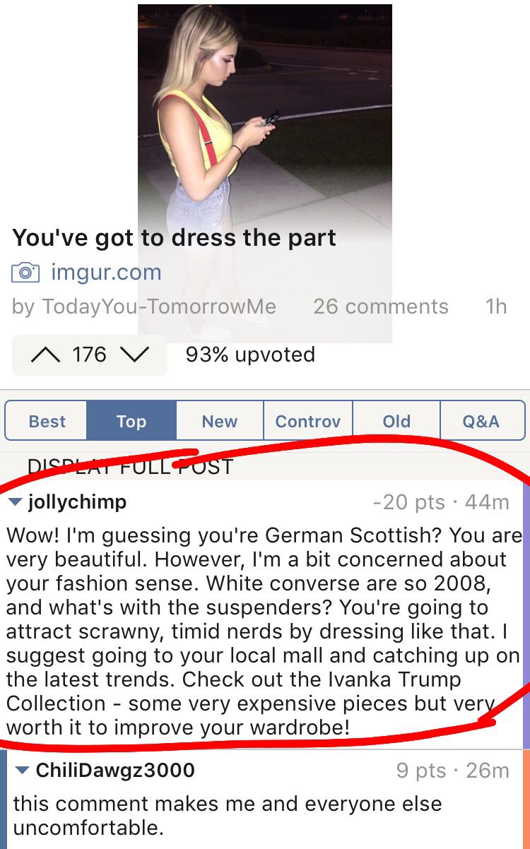 paper - You've got to dress the part imgur.com by Today YouTomorrow Me 26 ^ 176 V 93% upvoted 1h Best Top New Controv Old Q&A Dicreat Fullfost jollychimp 20 pts 44m Wow! I'm guessing you're German Scottish? You are very beautiful. However, I'm a bit conce