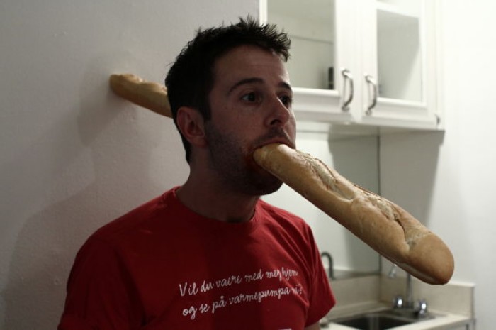 french man with baguette