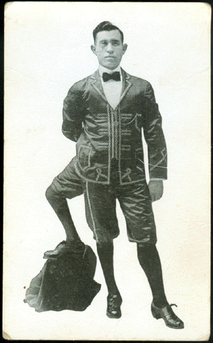 In 1898, at the age of eight, Lentini arrived in America and became an instant sensation. He charmed crowds with his keen wit and sense of humor. He wowed audiences with his unusual agility as well. He had amazing control over his extra appendage. During performances Lentini was well known for kicking a soccer ball about with the strange limb. As he grew older, Lentini’s performances focused on his charming character.