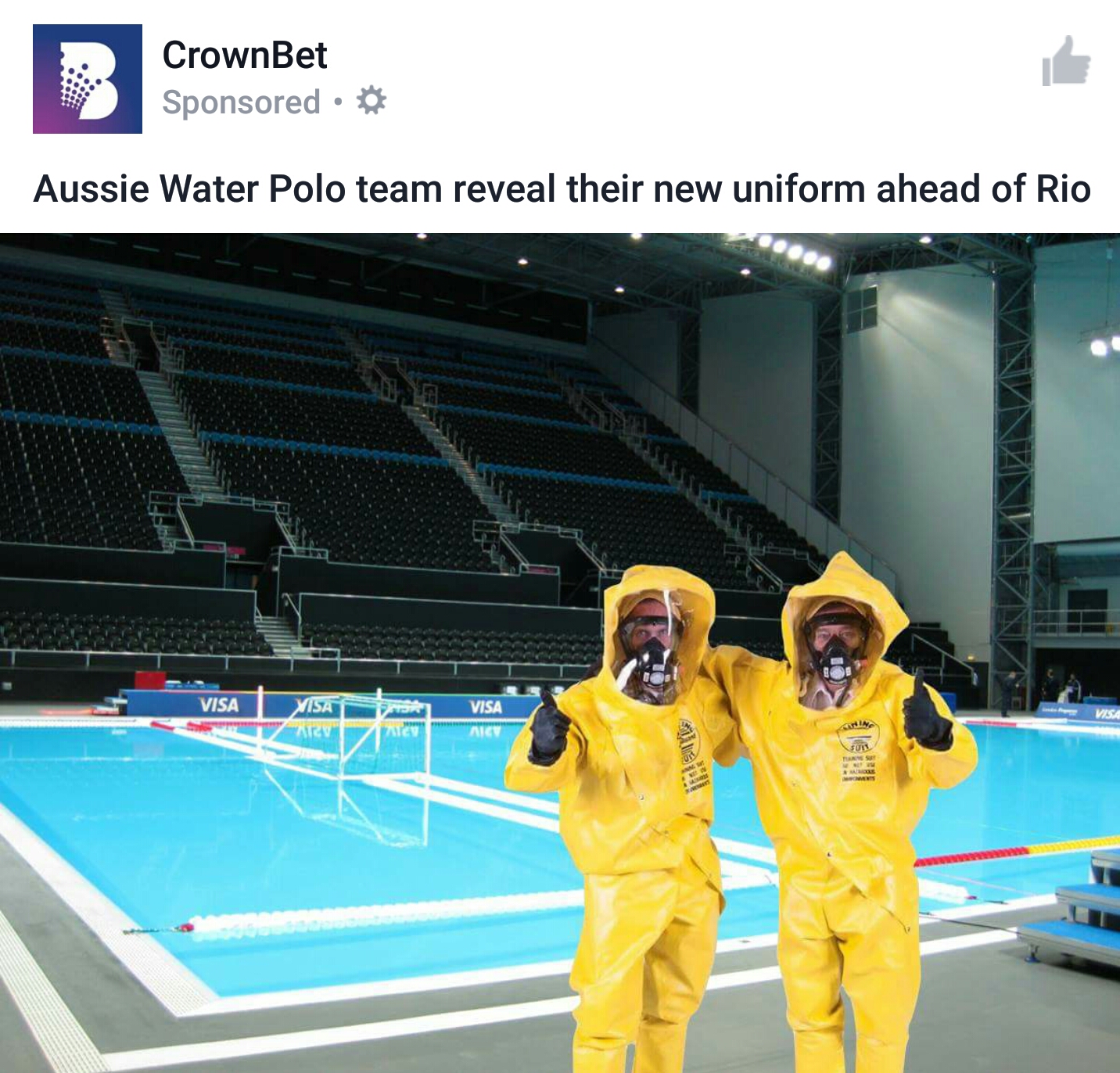 sport venue - CrownBet Sponsored Aussie Water Polo team reveal their new uniform ahead of Rio