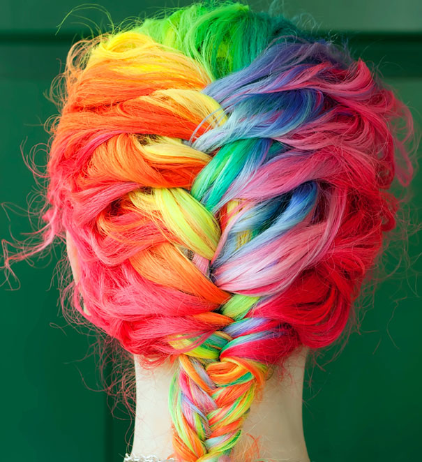 random pic rainbow hair braid