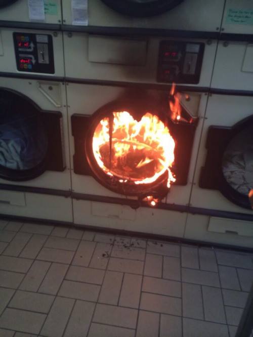 dryer on fire