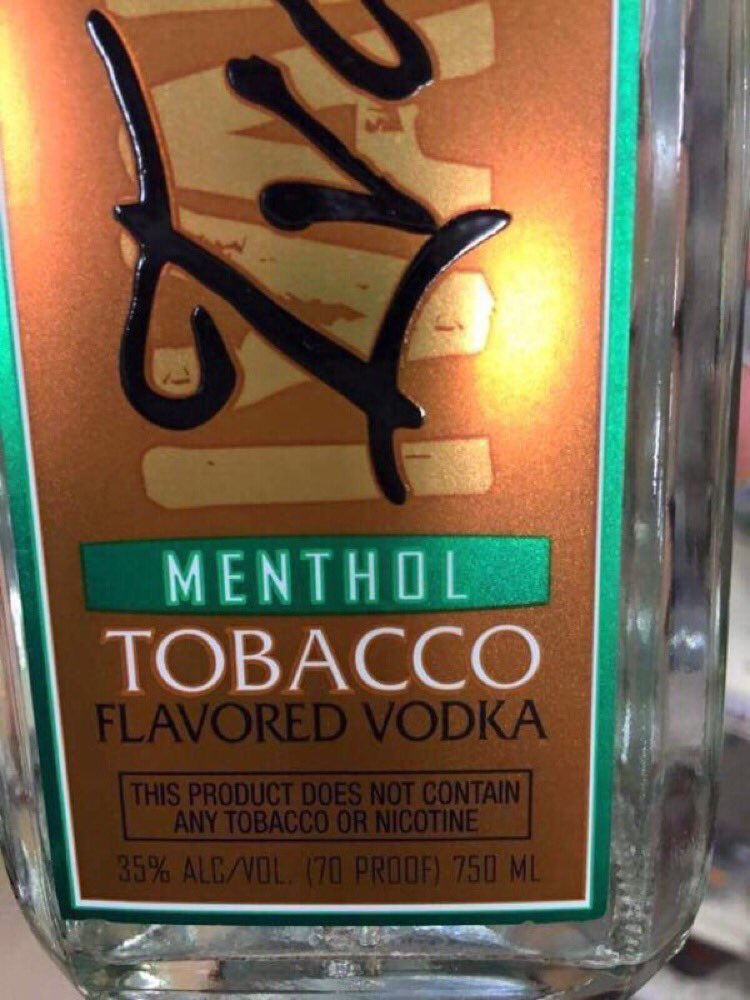 menthol vodka - Menthol Tobacco Flavored Vodka This Product Does Not Contain Any Tobacco Or Nicotine 35% AllVol 170 Proof 750 Ml