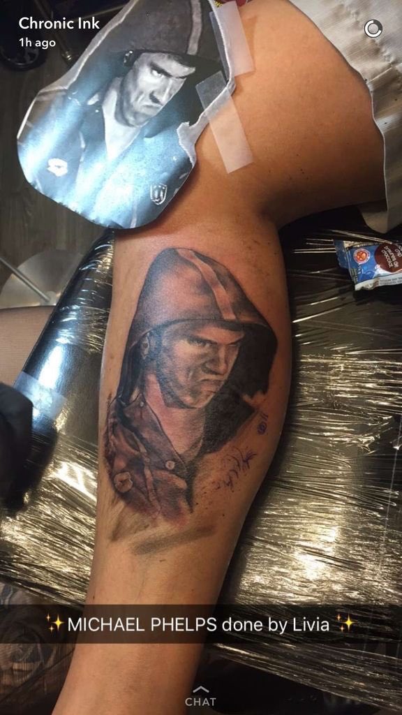 memes - michael phelps tattoo - Chronic Ink 1h ago Michael Phelps done by Livia Chat