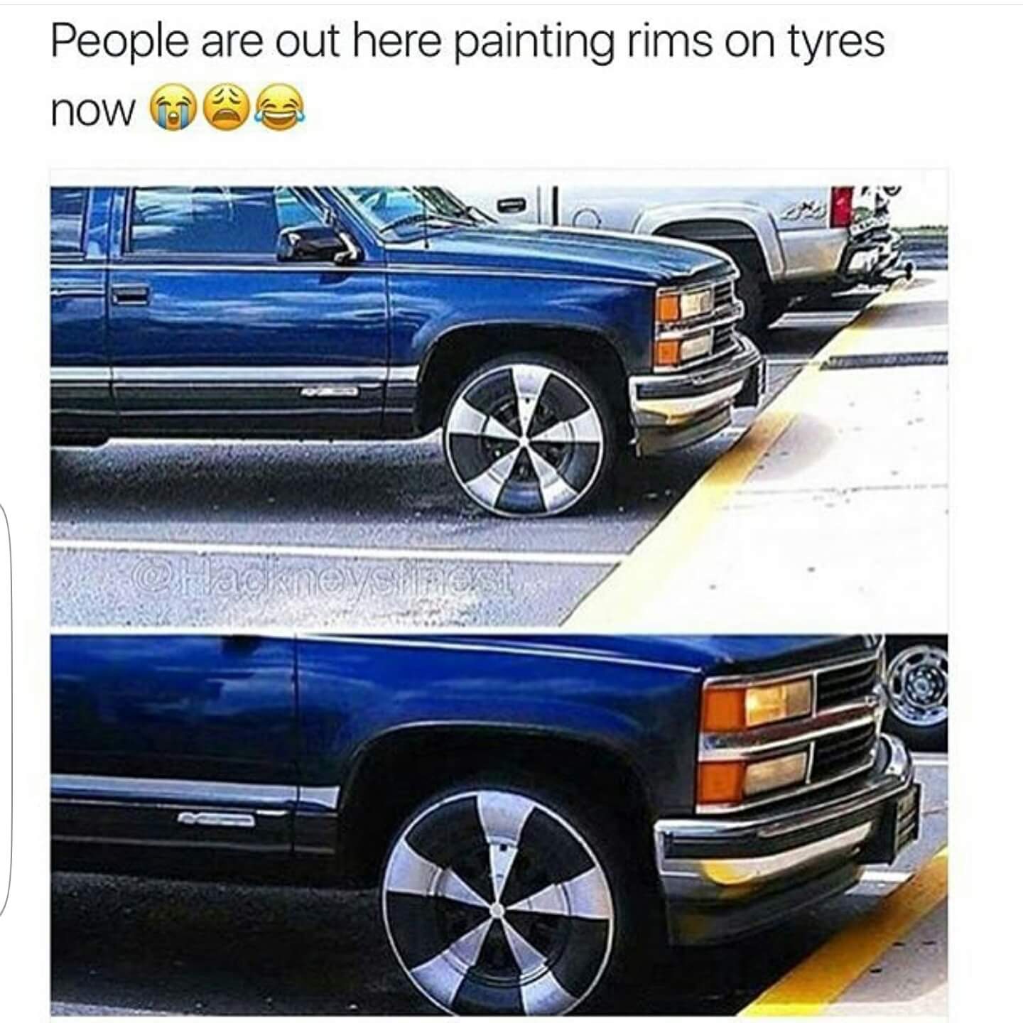 painted rims on tires - People are out here painting rims on tyres now a