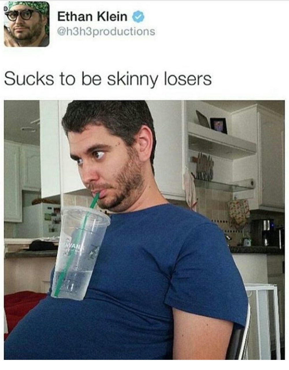 memes - sucks to be skinny losers - Ethan Klein Sucks to be skinny losers