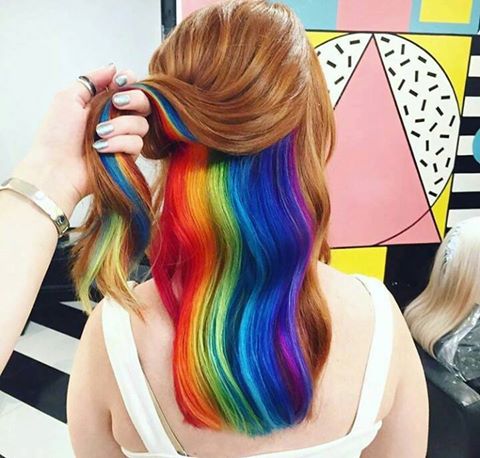 rainbow hair streaks