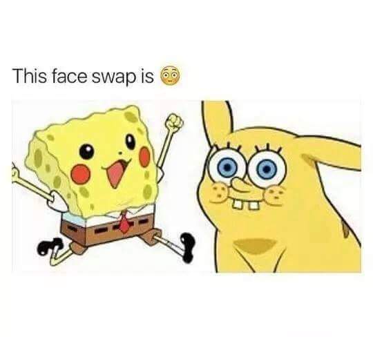 pikachu spongebob - This face swap is