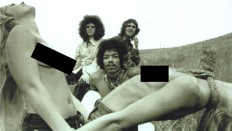 Jimi Hendrix Experience Hawaii Maui 1968 topless photo.