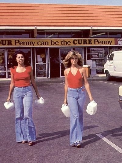 Running errands in the 1970s.