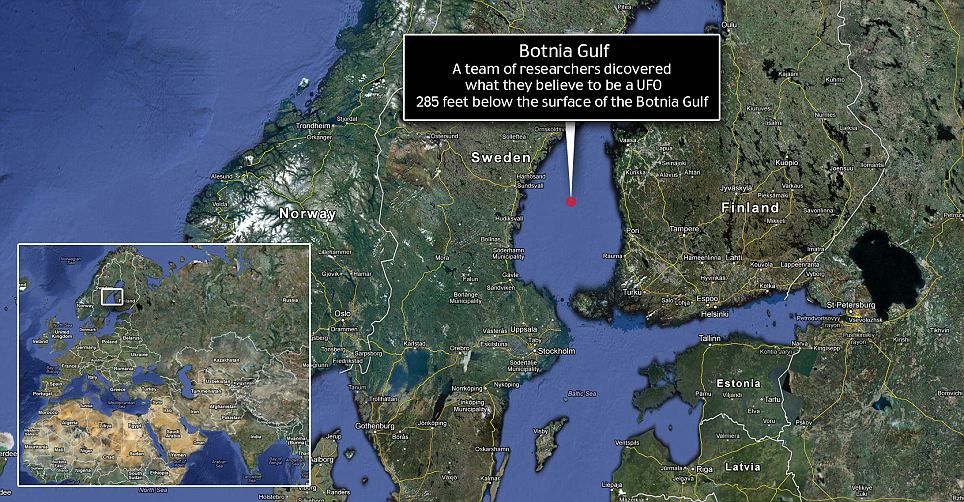 Location of the Baltic Sea Anomaly in Scandinavia.