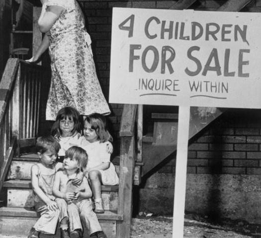family poor great depression - 4 Children For Sale _INQUIRE Within