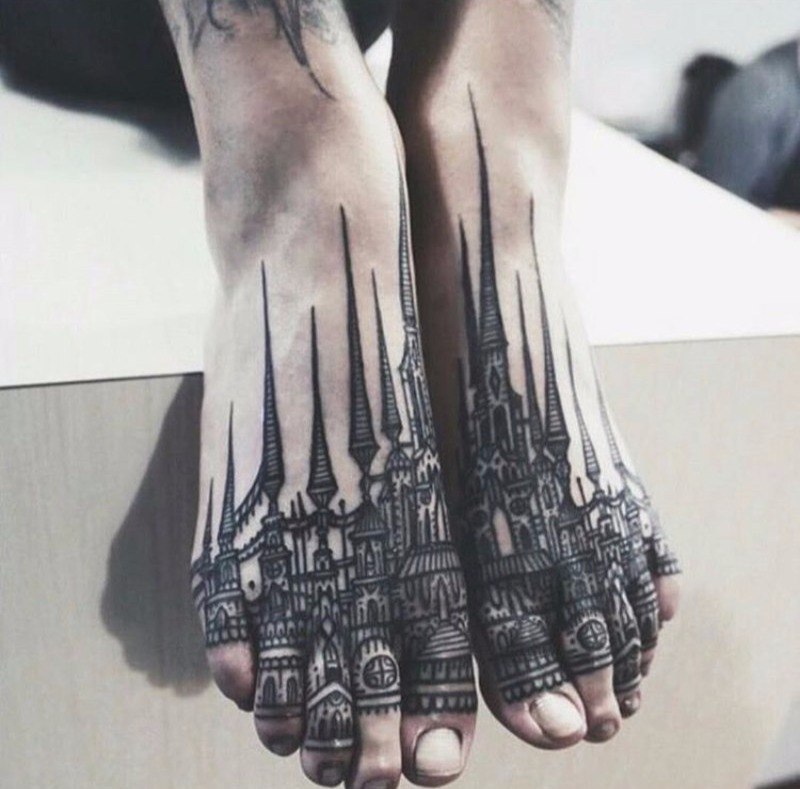 black foot tattoo