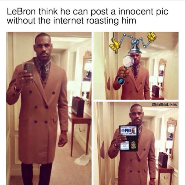 lebron james inspector gadget - LeBron think he can post a innocent pic without the internet roasting him Ofbi