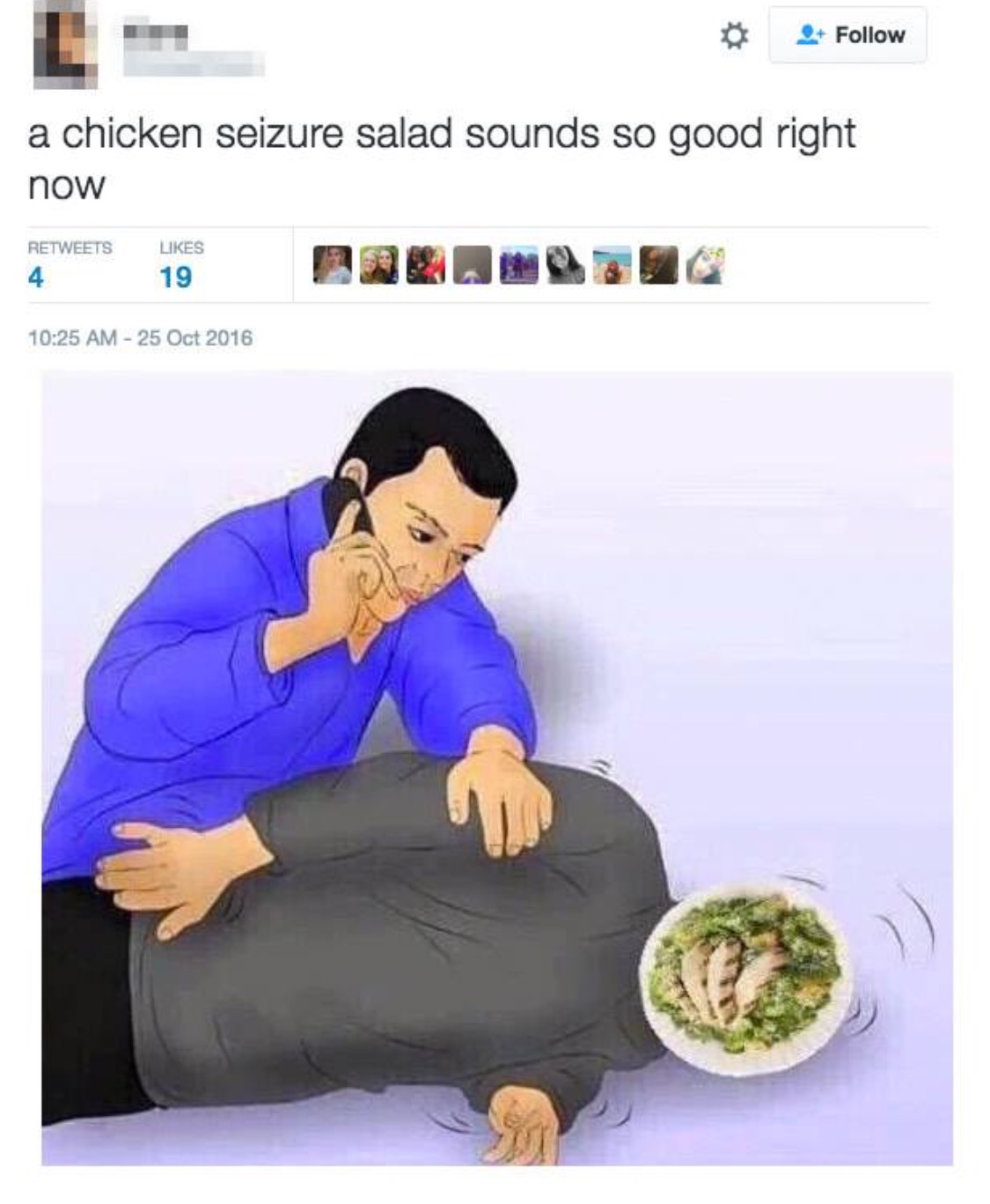 memes - replies to dumb tweets - a chicken seizure salad sounds so good right now 19