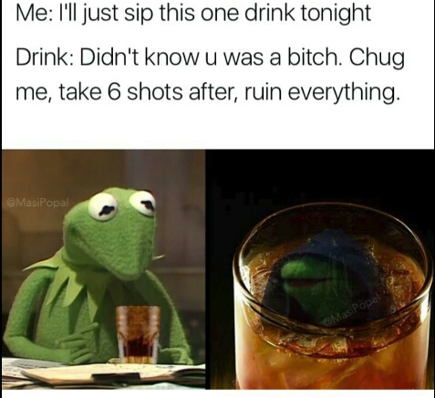 memes - mama didn t raise no bitch memes - Me I'll just sip this one drink tonight Drink Didn't know u was a bitch. Chug me, take 6 shots after, ruin everything. Masipopal