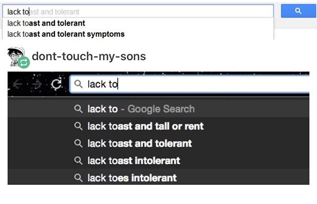 lack toast and tolerant memes - lack tost and tolerant lack toast and tolerant lack toast and tolerant symptoms donttouchmysons C a lack to G a lack to Google Search o lack toast and tall or rent Q lack toast and tolerant Q lack toast intolerant Qlack toe