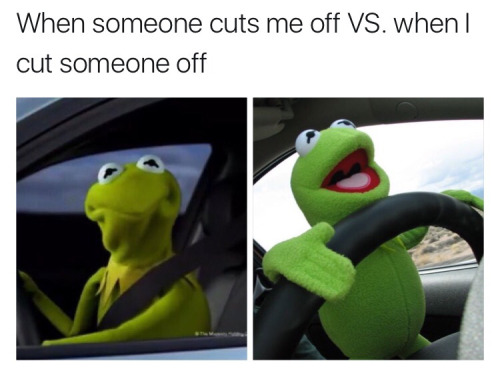 clean kermit memes - When someone cuts me off Vs. when cut someone off