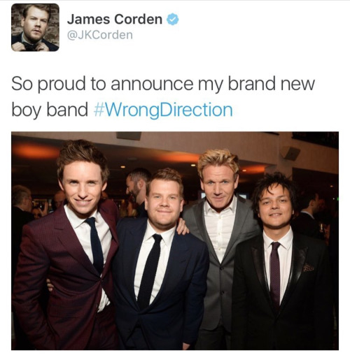 Gordon Ramsay - James Corden So proud to announce my brand new boy band Direction