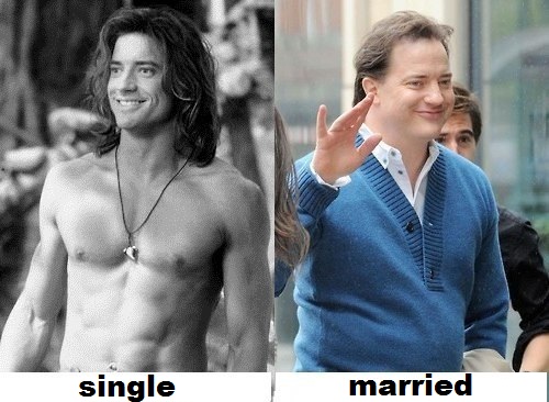 memes  - brendan fraser long hair movie - single married