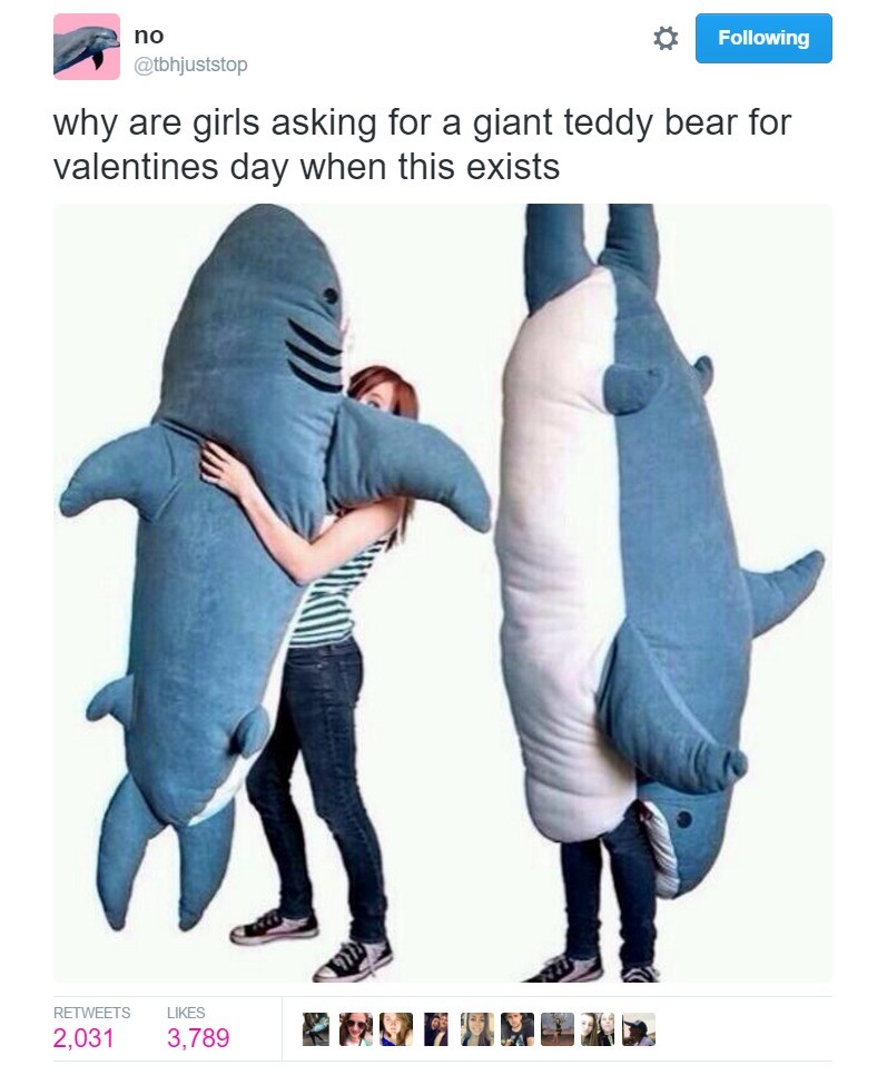 giant shark sleeping bag - ing no why are girls asking for a giant teddy bear for valentines day when this exists 2,031 3,789
