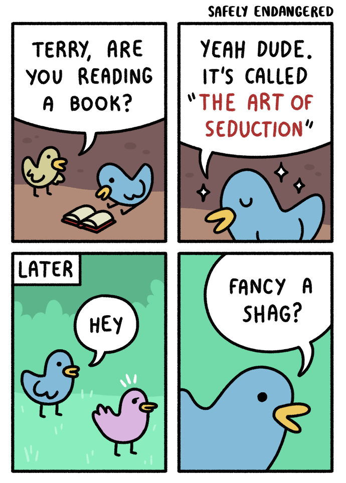 art of seduction comic - Safely Endangered Terry, Are You Reading ? Yeah Dude. It'S Called "The Art Of Seductions Later Fancy A Shag?