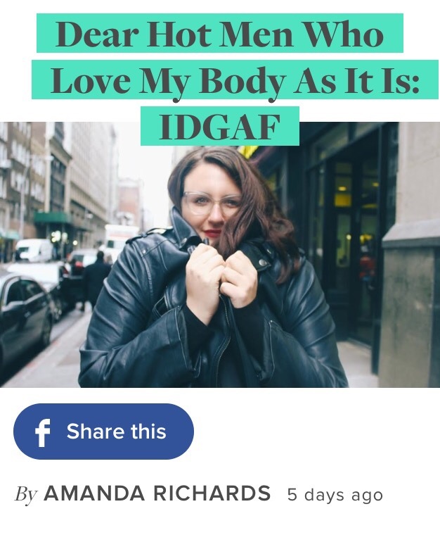 photo caption - Dear Hot Men Who Love My Body As It Is Idgaf f this By Amanda Richards 5 days ago