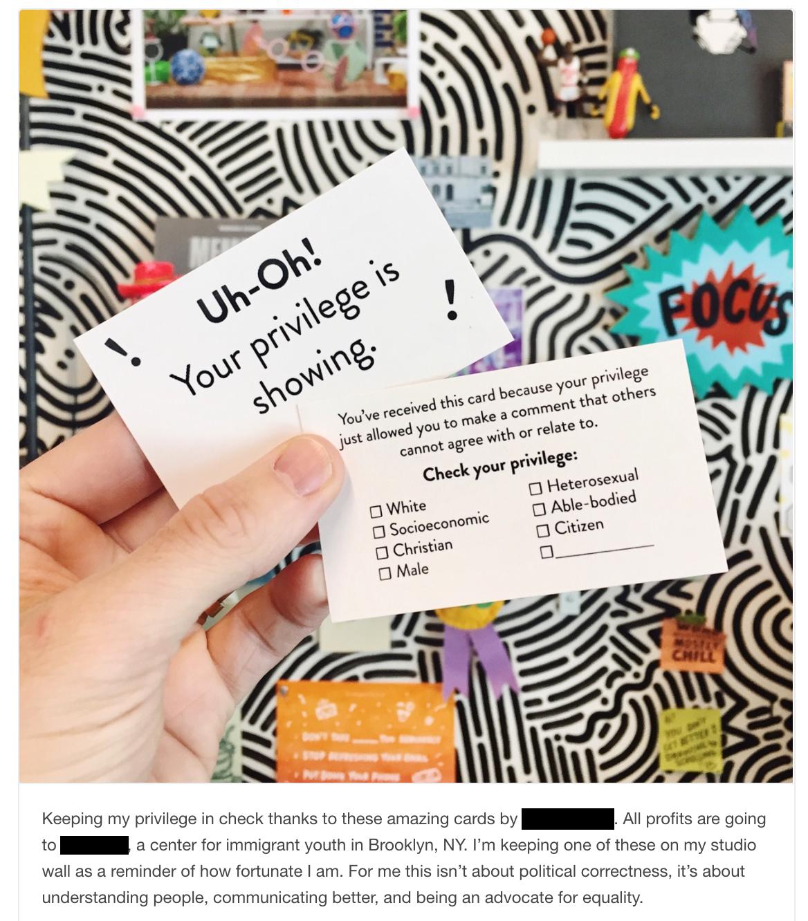 orange - UhOh! Your privilege is showing. You've received this card because your privilege just allowed you to make a comment that others cannot agree with or relate to. Check your privilege o White o Heterosexual o Socioeconomic Ablebodied o Christian Ci