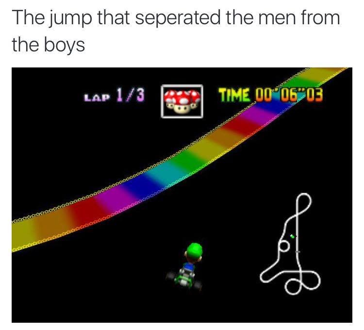 mario kart 64 rainbow road jump - The jump that seperated the men from the boys Lap 13 Time 00 0603