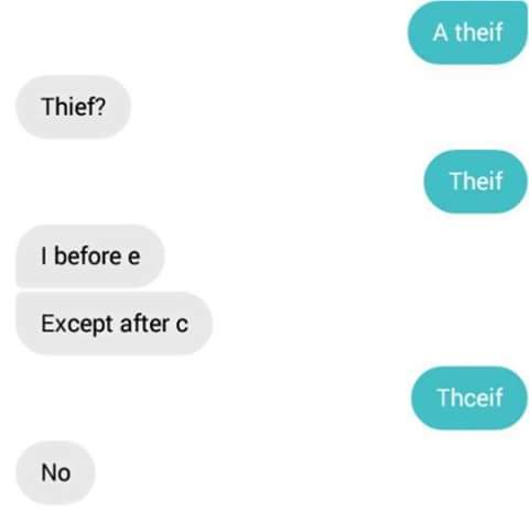 before e except after c thief - A theif Thief? Theif I before e Except after c Thceif No