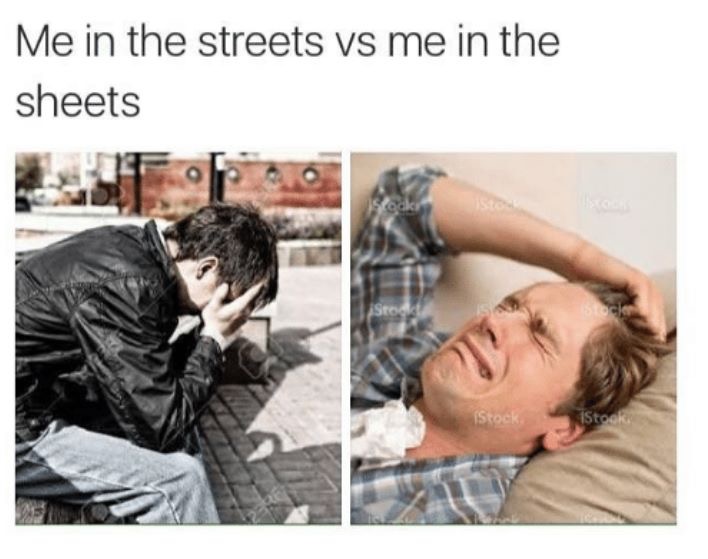 me in the streets vs me - Me in the streets vs me in the sheets Stock. Istooh