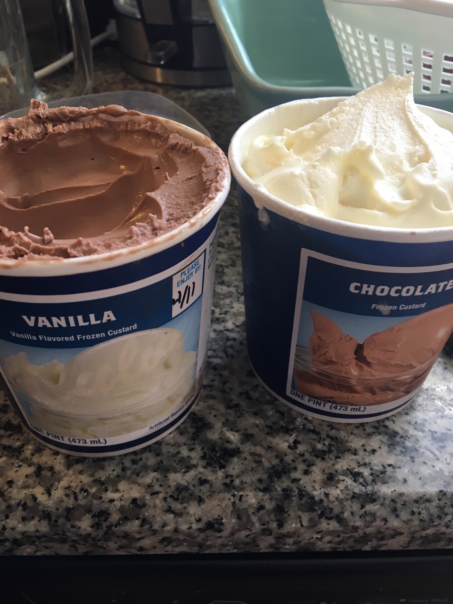 infuriating gelato - Please Enjoy Be Chocolate Frozen Custard Vanilla Vanilla Flavored avored Frozen Custard One Pint Pint 473 mL Int 473 mL