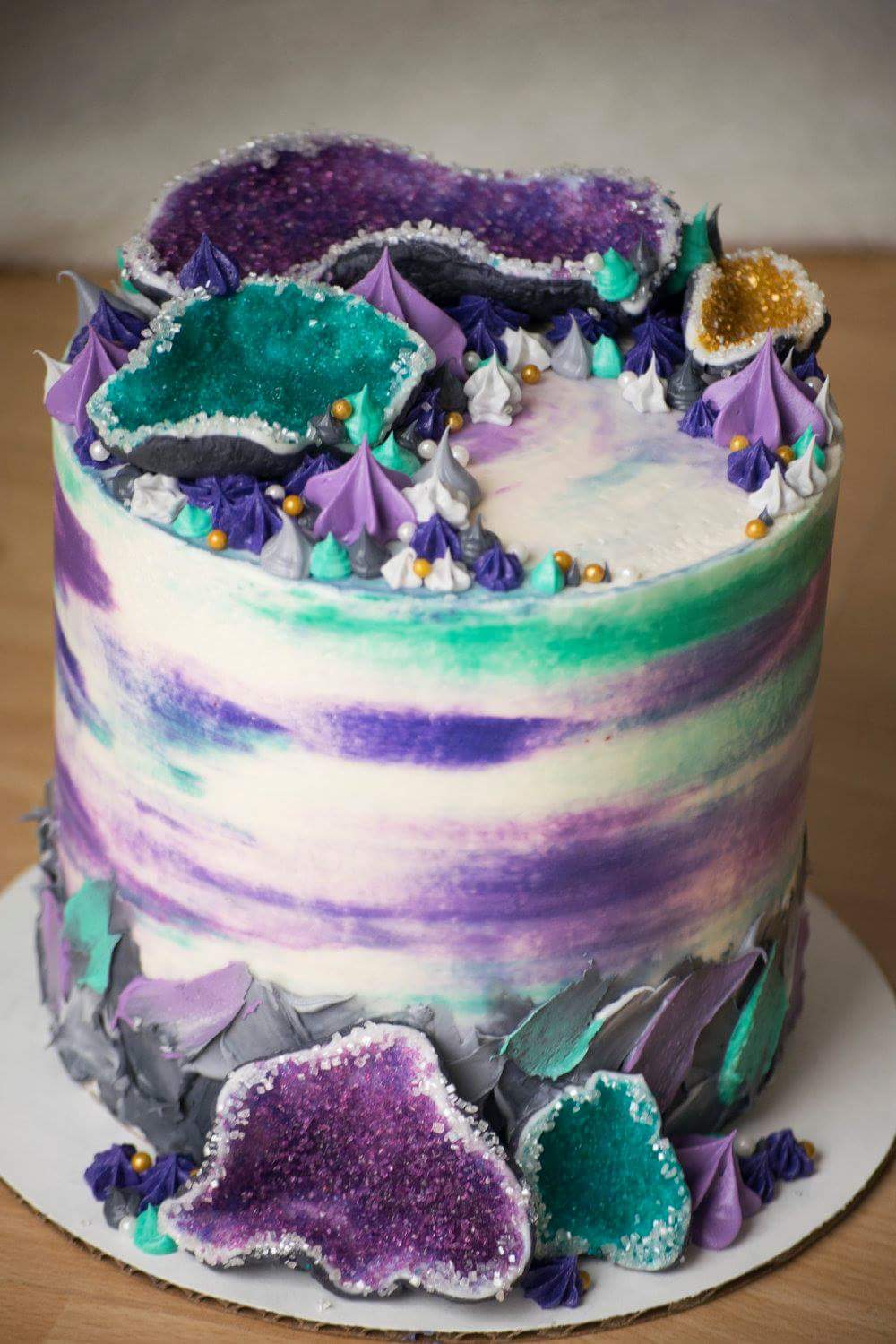 cake with geodes