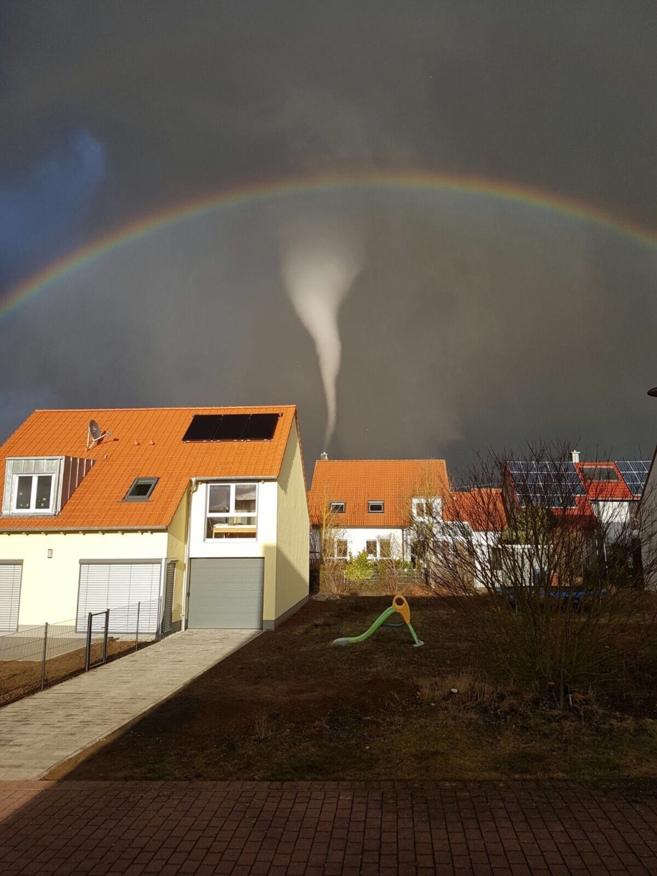 tornado with rainbow
