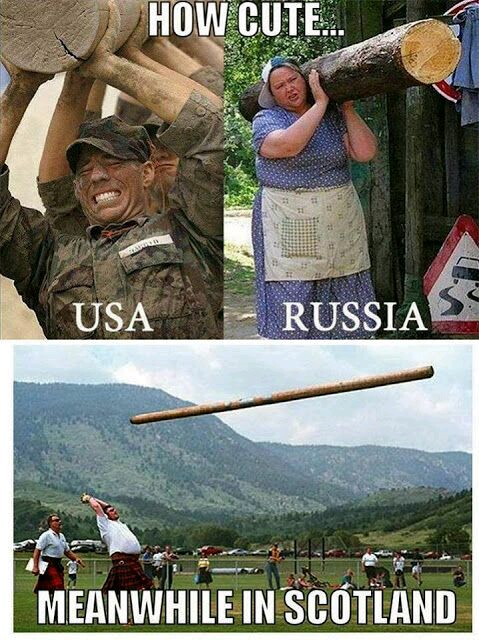 usa vs russia funny - How Cute. Usa Russia Ra Meanwhile In Scotland