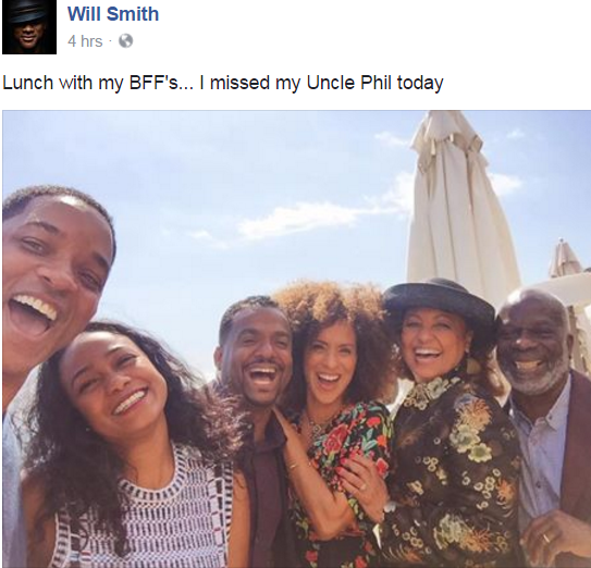 fresh prince of bel air reunion - Will Smith 4 hrs Lunch with my Bff's... I missed my Uncle Phil today Bublin