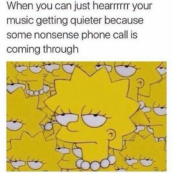 hate phone calls meme - When you can just hearrrrrr your music getting quieter because some nonsense phone call is coming through