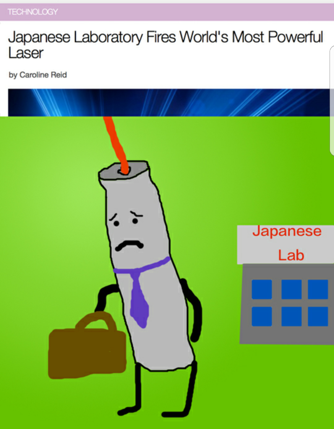 laser puns - Technology Japanese Laboratory Fires World's Most Powerful Laser by Caroline Reid Japanese Lab