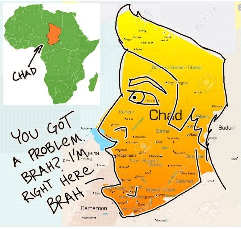 africa map - Bn EnnediTibesa Chad Fayarco. Kanem Kanon Childe Sudan Sudan Bathe Our A Damena Mongo. You Got A Problem." Brah? | Minna .... ww mm Salamat MoyenCheri Right Here. Brah Cameroon