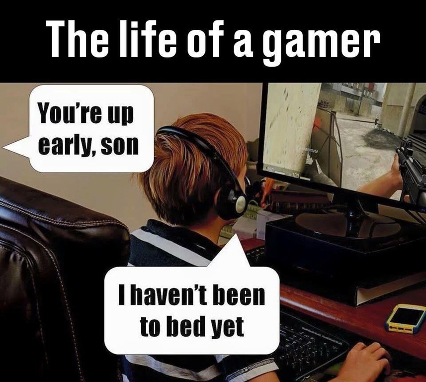 life of a gamer - The life of a gamer You're up early, son I haven't been to bed yet