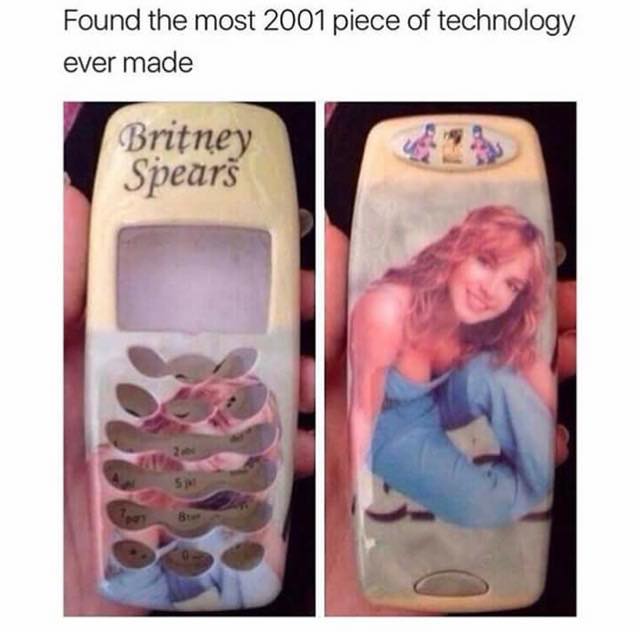 nostalgic piece of 2001 a Nokia phone themed for Britney Spears
